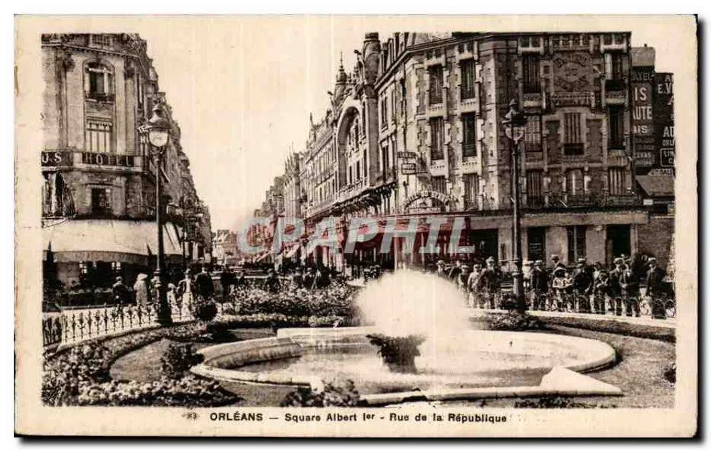 Orléans — Plaza Albert I - Calle de la República — L. Lenormant - Anverso