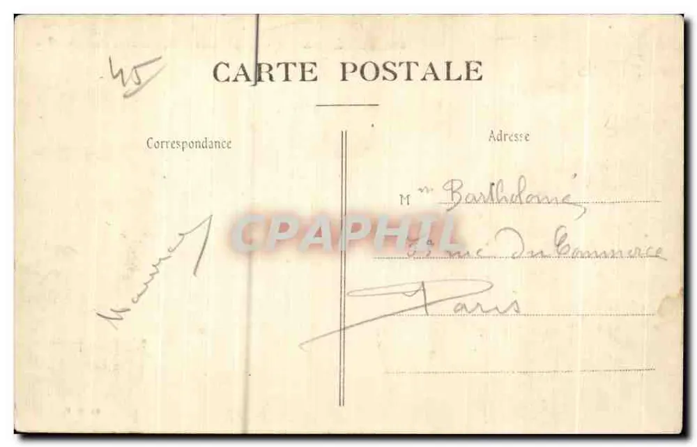 Orléans — Place du Martroi, das Postamtshaus — Verlag nicht sichtbar, Seriennummer 491 - Rückseite