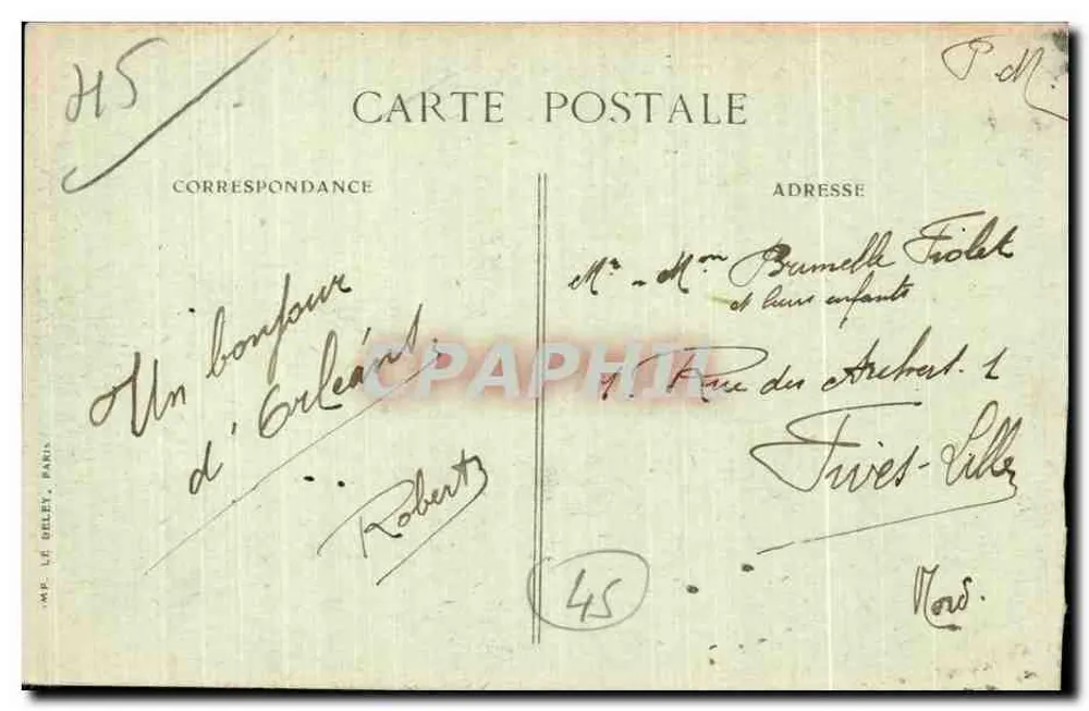 Orléans — A entrada do Ponte Real — Editor: M.P. Le Deley, Paris, n° 19 - Verso