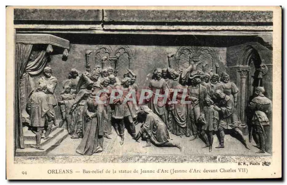 Orléans — Relief der Statue der Jeanne d'Arc (Jeanne d'Arc vor Charles VII) — B. F., Paris, n° 94 - Vorderseite