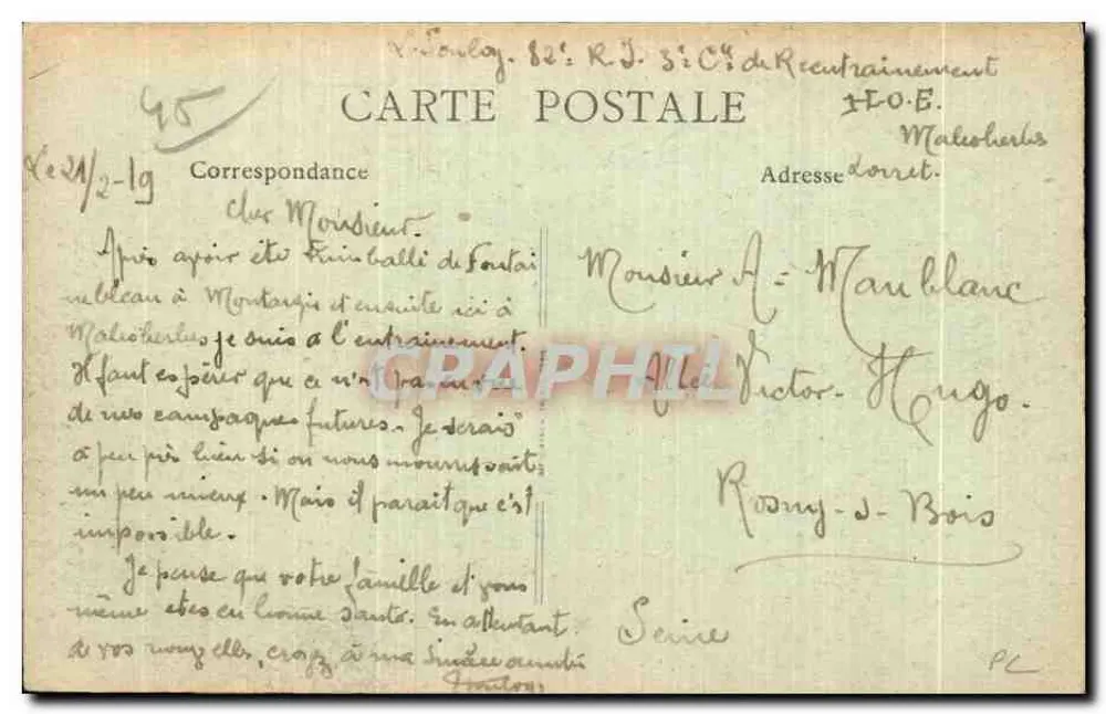Malesherbes — Dijk over de Essonne — Ch. B. n°113 - Achterkant