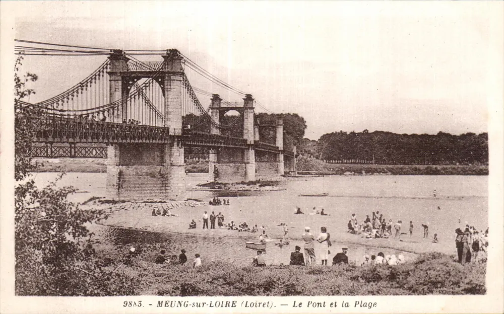 Meung-sur-Loire (Loiret) — Der Brücke und der Strand — Photo-Edition Daniel Delbos (Mézicourt, Oise) - Vorderseite