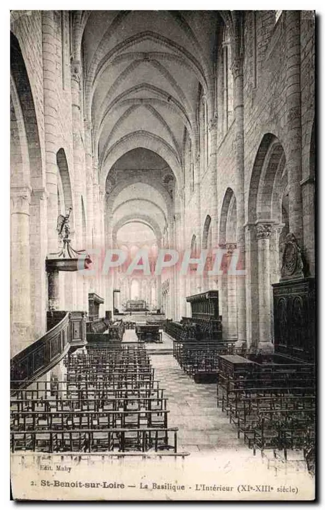 St-Benoît-sur-Loire — A Basílica — O Interior (XIe-XIIIe século) — Édit. Maly - Frente