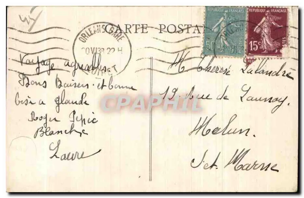 Orléans — Rue de la République — estátua equestre — A. G. — n° 817 - Verso