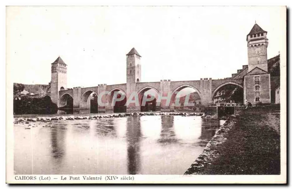 Cahors (Lot) — O Pont Valentré (século XIV) - Frente