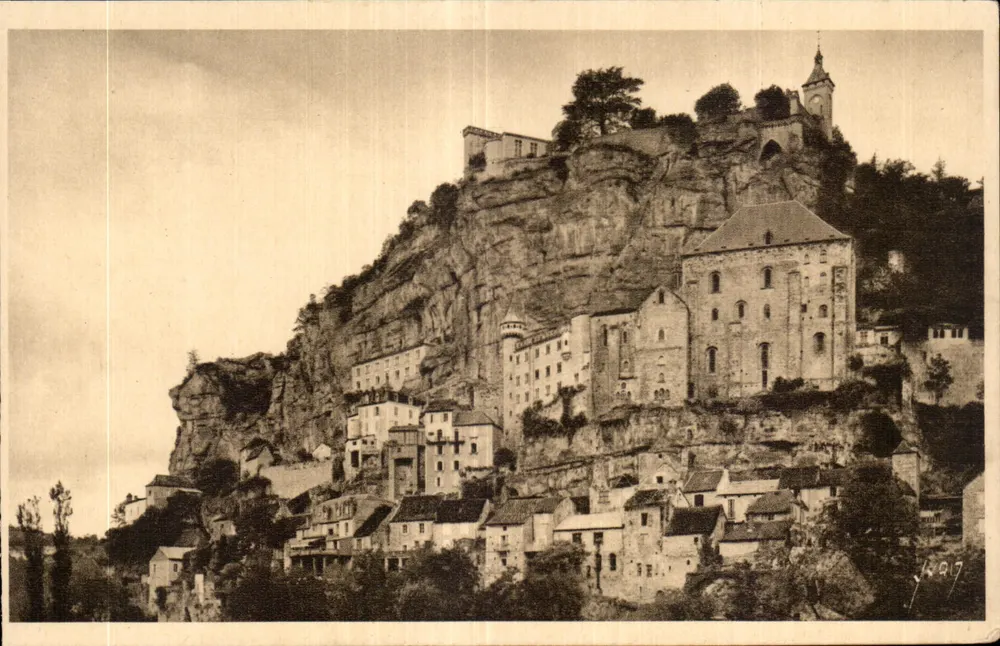 Rocamadour (Lot) — O Roc visto da Vale — Les Éditions d'Art Yvart, Paris - Frente