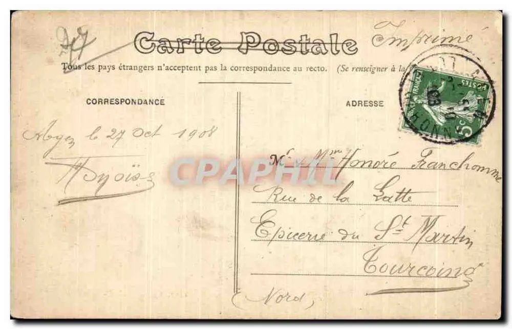 Agen - Acconciatura del Paese — M.G. — Fototipia Perret, Agen - Verso