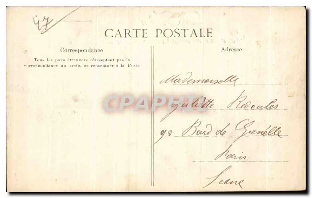 Agen - Brücke über den Canal de Garonne und Linie des Midi — Verlag F. Perret Agen - Rückseite