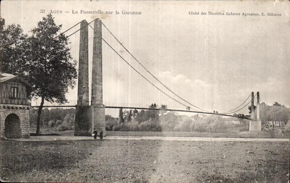 Agen — Die Brücke über die Garonne — Cliché der Nouvelles Galeries Agenaises, E. Billières - Vorderseite