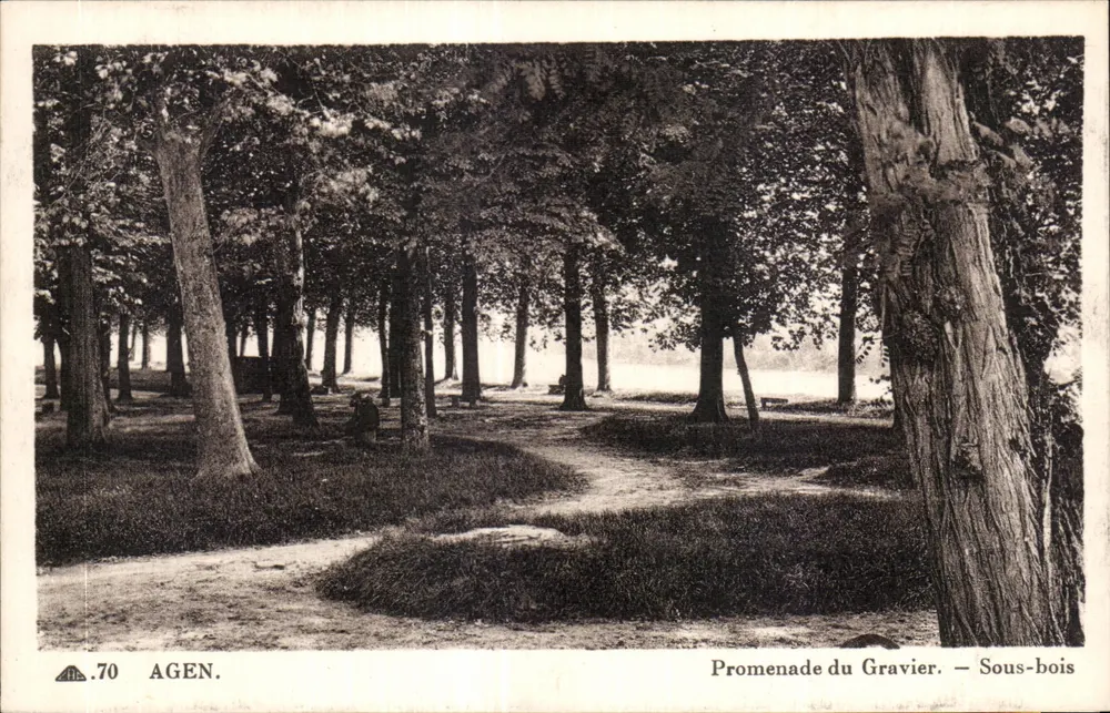 Agen. Promenade du Gravier — Unter den Bäumen - Vorderseite