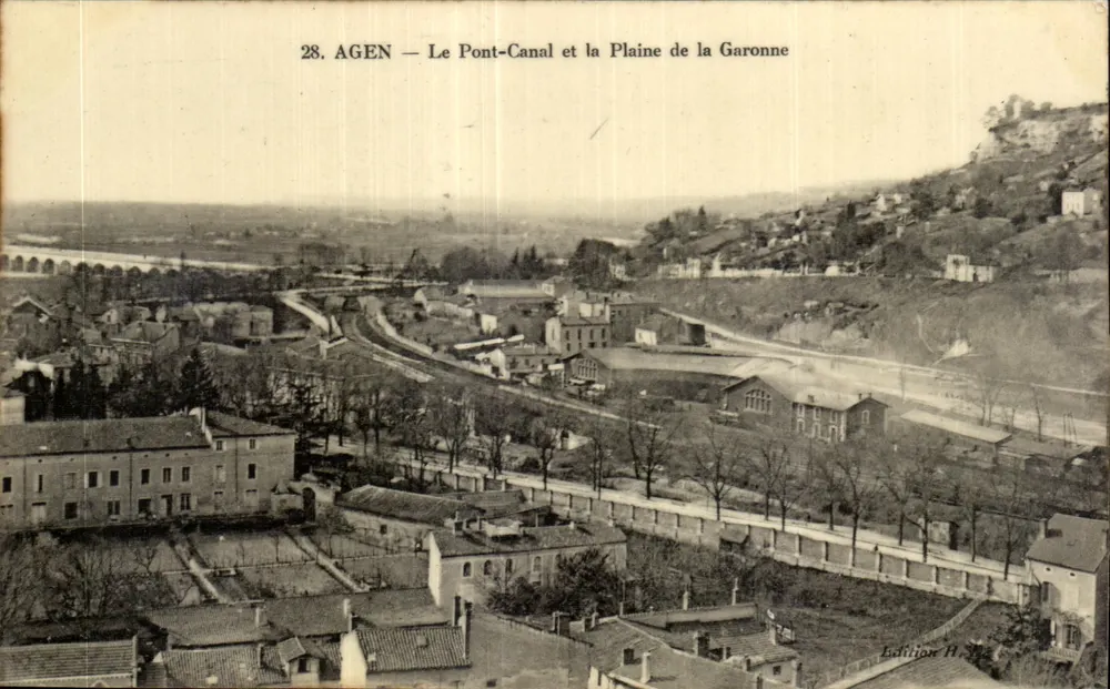 Agen — Der Kanalbrücke und die Ebene der Garonne — Edition H. 37 - Vorderseite