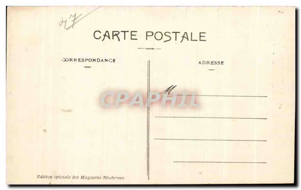 Villeneuve-sur-Lot — Kirche Sainte-Catherine im Bau — Sonderausgabe der Magasins Modernes - Rückseite