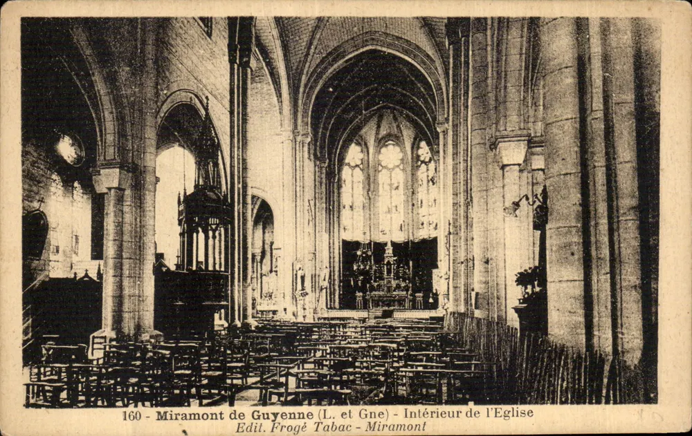 Miramont de Guyenne — Innere der Kirche — Edit. Frogé Tabac - Miramont - Vorderseite