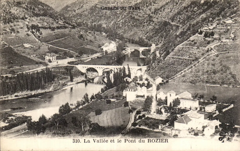 Tarnschlucht — Die Schlucht und die Brücke von Rozier — unbekannter Verleger, Seriennummer 310 - Vorderseite