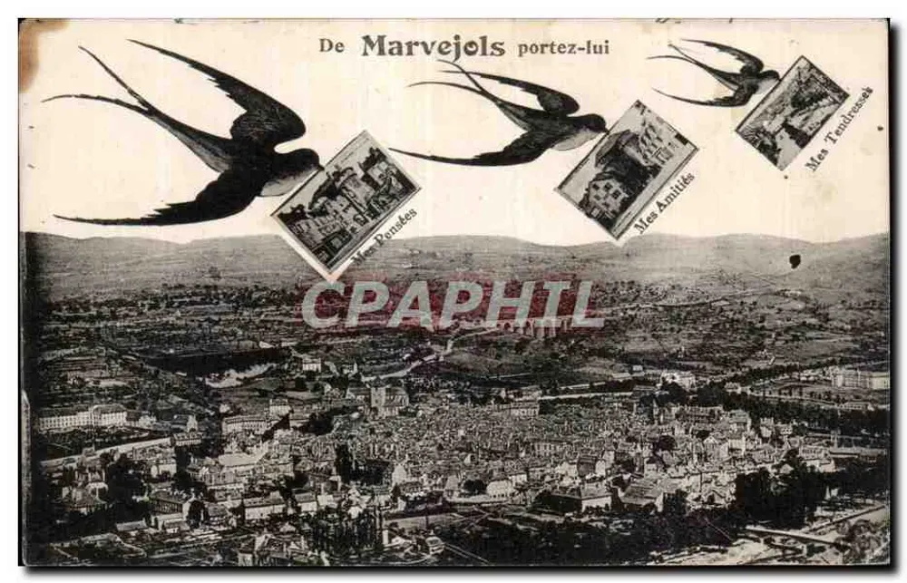 Marvejols — Luftbild — unbekannter Verlag, Seriennummer nicht sichtbar - Vorderseite