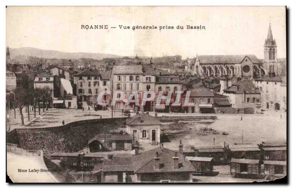 Roanne — Allgemeiner Ausblick vom Bassin — Mme Lafay-Bessière, Verlag - Vorderseite