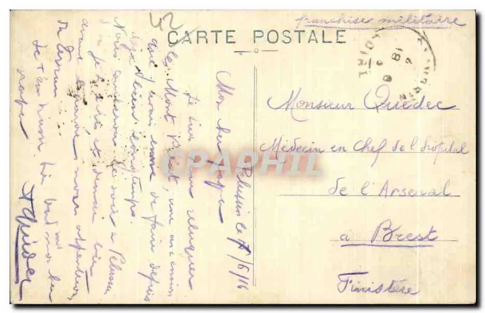 Mont Pilat — Le Crêt de la Perdrix — éditeur Call. J. Zanghe, éd. St-Mélan - Rückseite