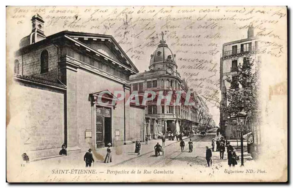 SAINT-ÉTIENNE. — Perspectiva da Rue Gambetta — Coleções ND. Fot. - Frente