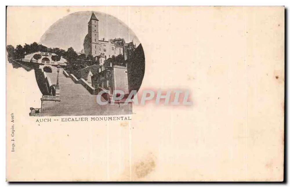 Auch — Escada Monumental — J. Capin, Auch - Frente