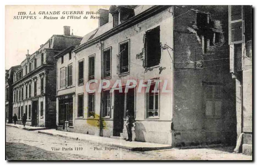 Ruínas do Hotel de Reims — Suippes — Fot. Express n°1119 - Frente