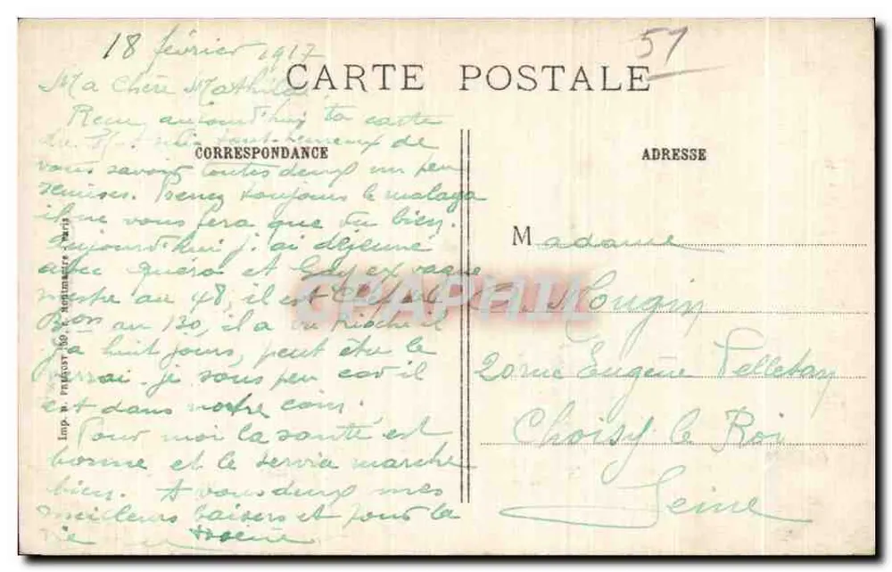 Sippes (Marne) — Detalhes da guerra 1914-15 — R.P. Paris - Verso