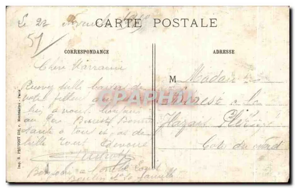 Suiippes (Marne) — Detalhes da guerra 1914-15 — R.P. Paris - Verso