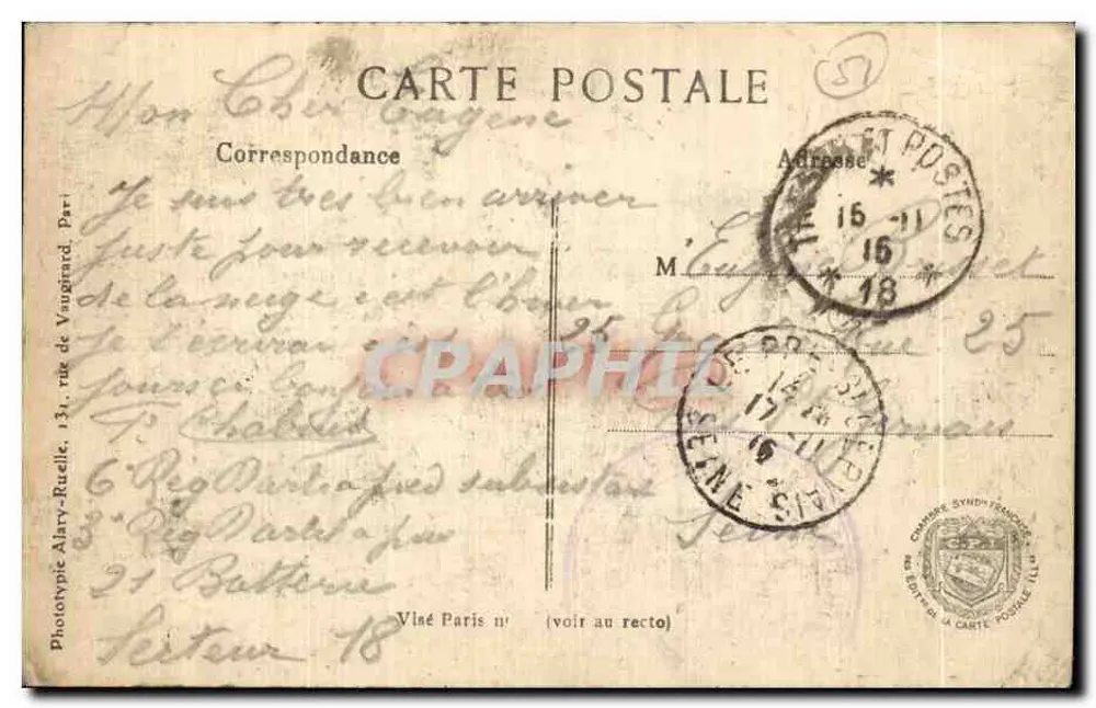 Suippes, Marne — Kirche zerstört von den Deutschen — L.C.H. Paris n°349 - Rückseite
