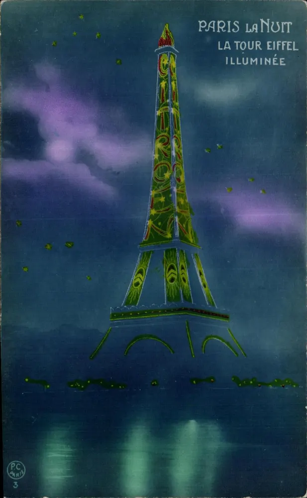 Paris zur Nacht — Die beleuchtete Eiffelturm — P-C Paris n°3 - Vorderseite