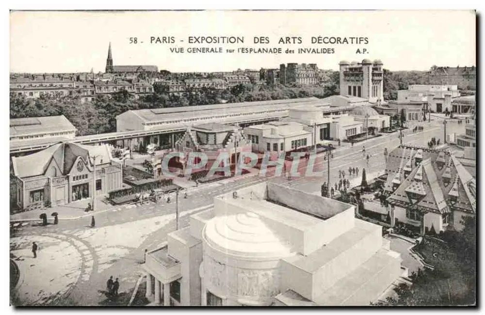 Paris - Exposition des Arts Décoratifs - Allgemeiner Blick auf die Esplanade des Invalides - Vorderseite
