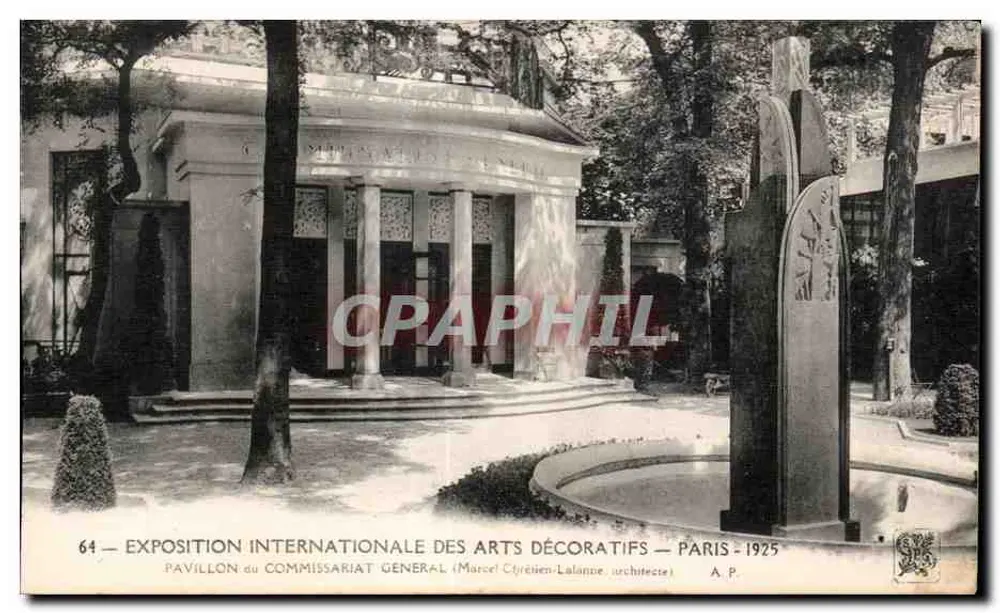 Pavillon des Generalkomitees — Internationale Ausstellung für Dekorative Künste — Paris 1925 — Architekt Marcel Cirenien-Lalanne - Vorderseite