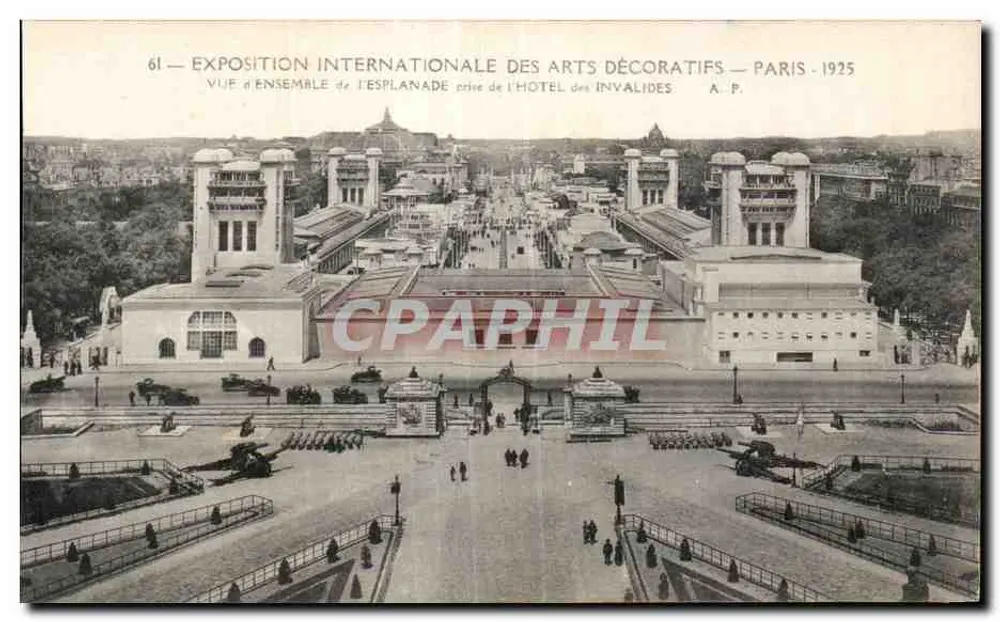 Internationale Ausstellung der dekorativen Künste — Paris — 1925 — Übersicht der Esplanade des Hôtel des Invalides - Vorderseite