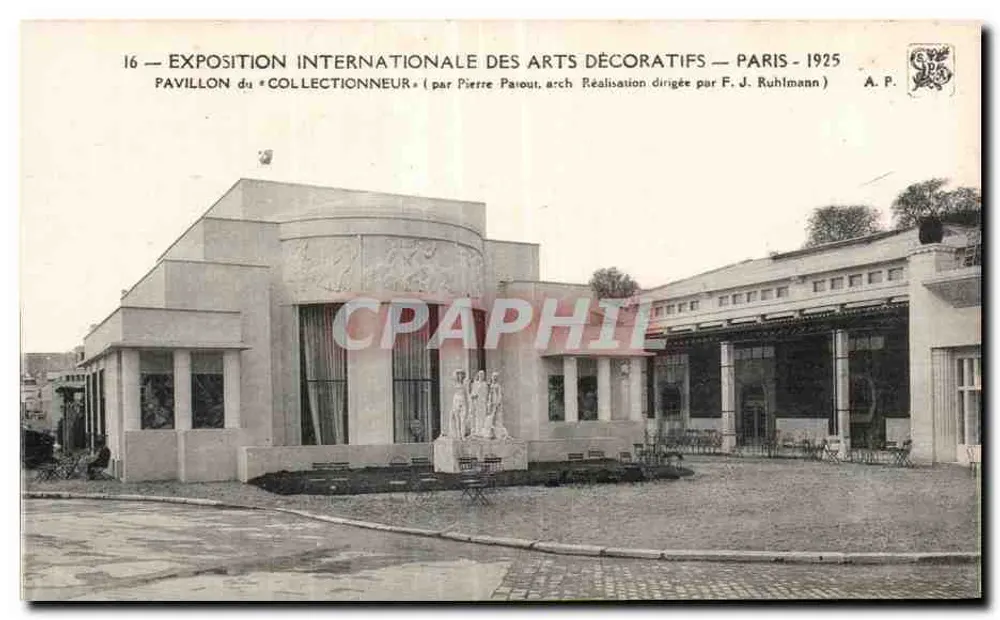 Internationale Ausstellung dekorativer Künste — Paris 1925 — Pavillon des Sammlers — Realisierung durch F. J. Ruhlmann - Vorderseite