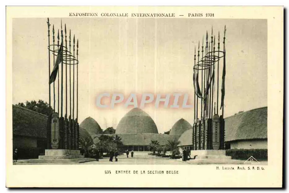 Eingang zur belgischen Sektion — Internationale Kolonialausstellung — Paris 1931 — H. Lacoste, Arch. S.R.D.G. - Vorderseite