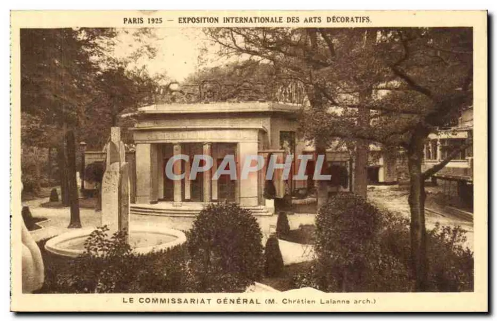 Paris 1925 — Internationale Ausstellung für Dekorative Künste. Das Generalkomitee (M. Chrétien Lalanne arch.) - Vorderseite