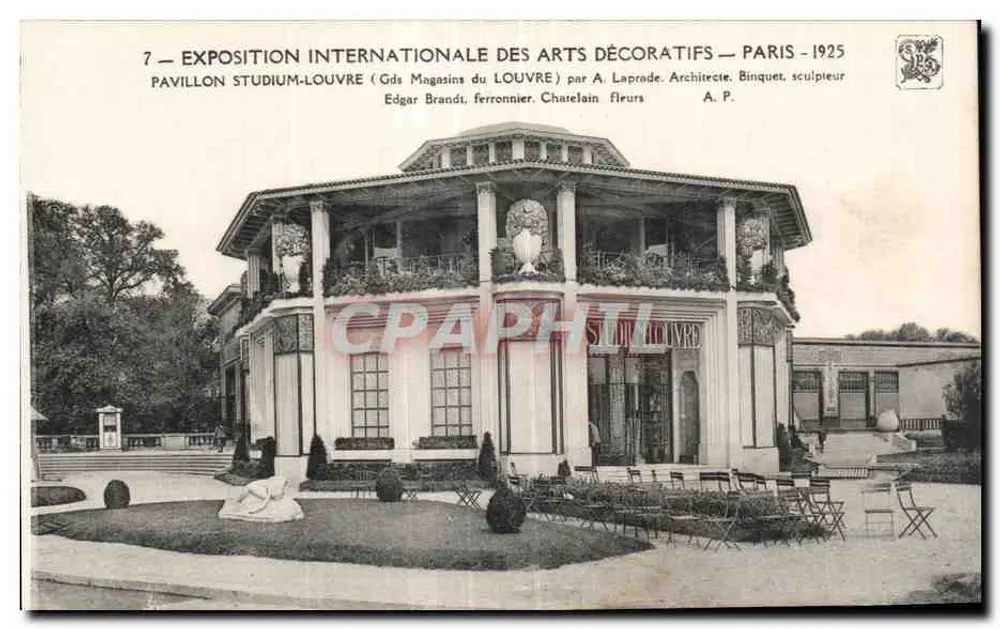 Pavillon Studium-Louvre — Internationale Ausstellung der Dekorativen Künste — Paris 1925 — von A. Laprade - Vorderseite