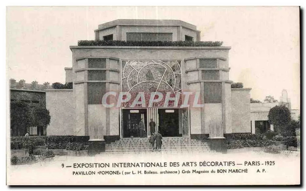 Pavillon Pomone — Internationale Ausstellung der dekorativen Künste — Paris 1925 — von L. H. Boileau, Architekt — Grands Magasins du Bon Marché - Vorderseite
