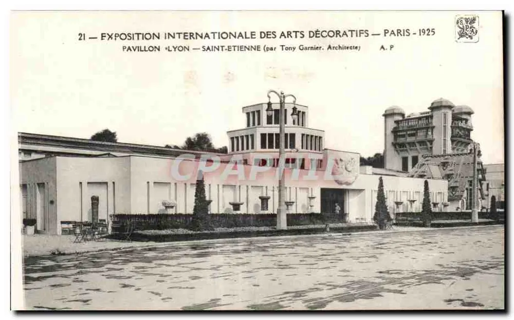 Pavillon Lyon-Saint-Étienne — Internationale Ausstellung für Dekorative Künste — Paris 1925 — von Tony Garnier, Architekt - Vorderseite