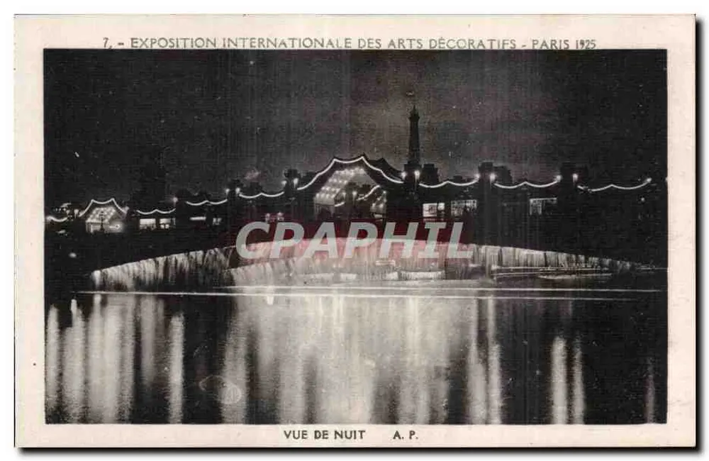 Internationale Ausstellung der dekorativen Künste - Paris 1925 — Nachtansicht — A.P. - Vorderseite