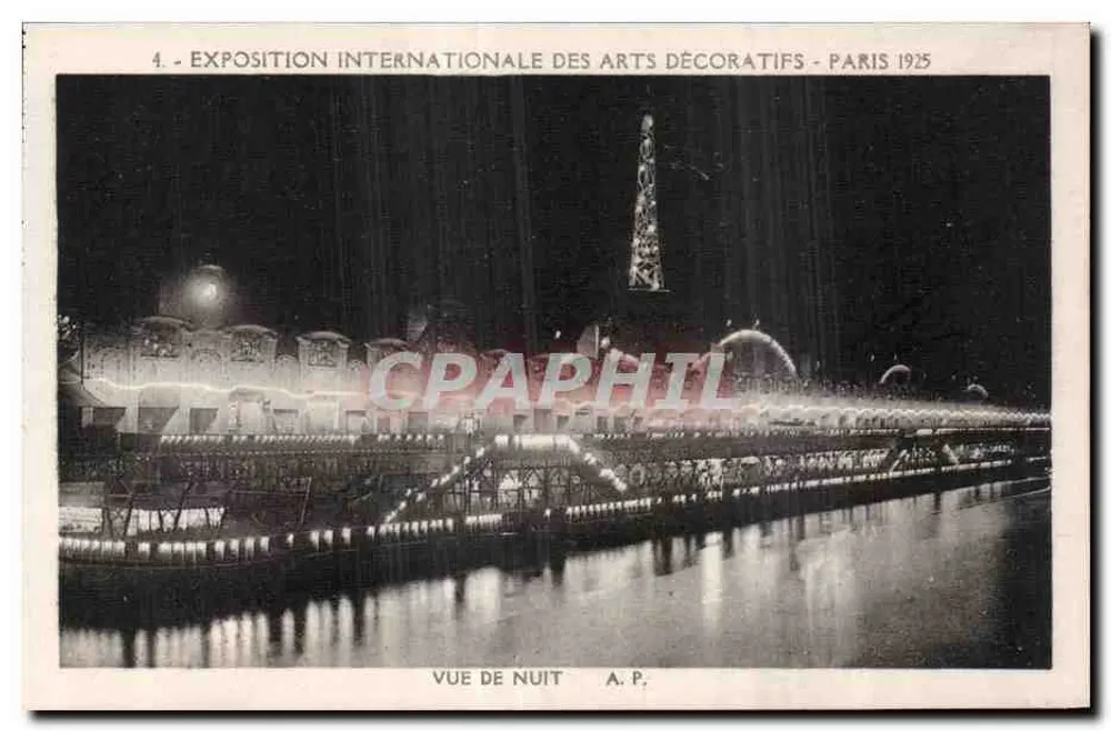 Internationale Ausstellung für Dekorative Künste - Paris 1925 — Nachtsicht — A.P. - Vorderseite