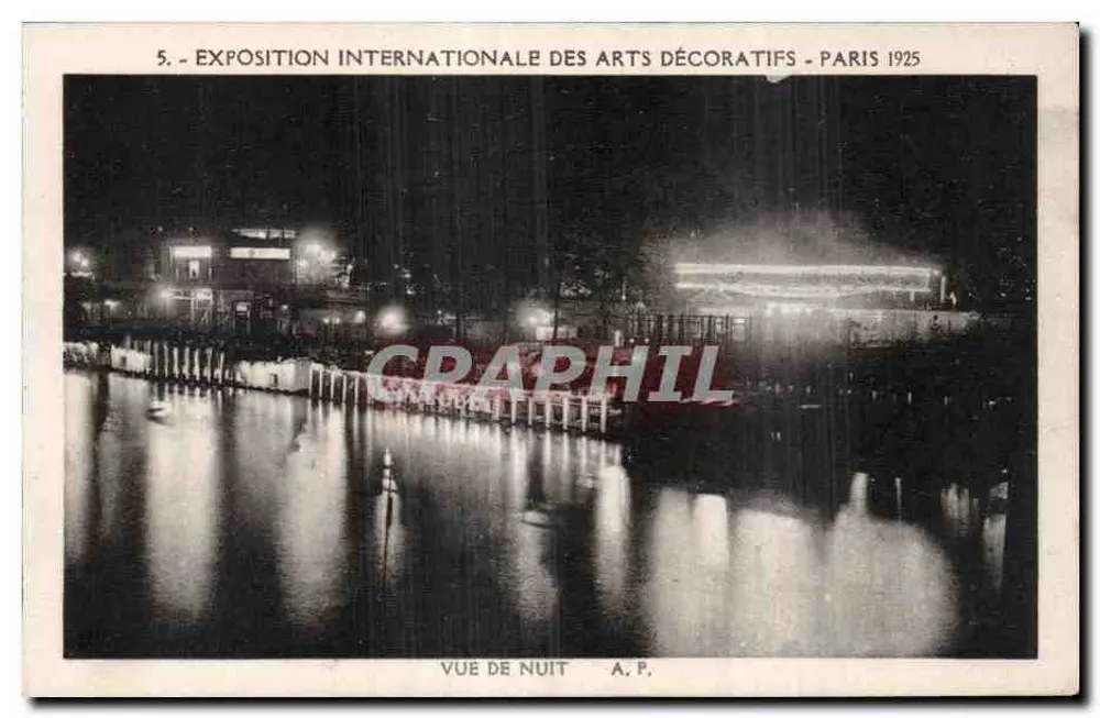 Internationale Ausstellung der dekorativen Künste - Paris 1925 — Nachtansicht — A.P. - Vorderseite