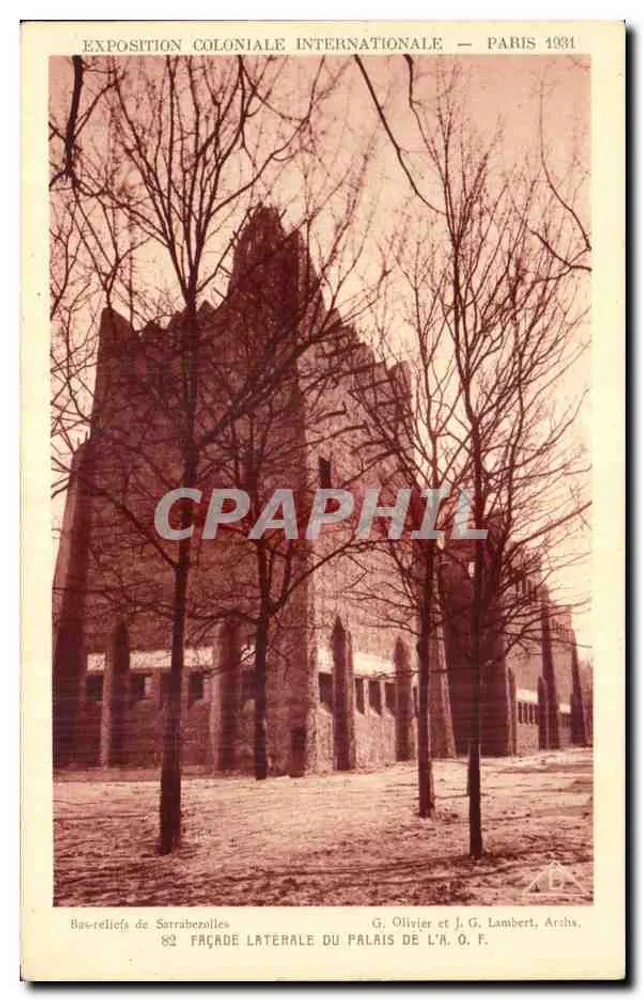 Internationale Kolonialausstellung — Paris 1931 — Seitenfassade des Palais de l'A.O.F. — G. Olivier et J.G. Lambert, Archis - Vorderseite