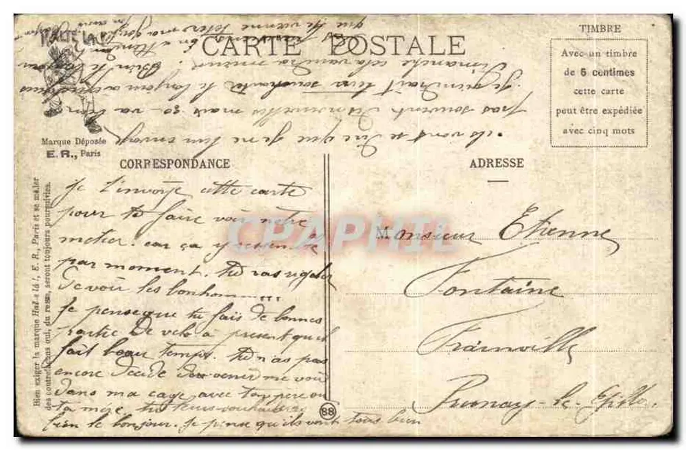 Landschaftsszene — Späher — E.A., Paris, Modell eingereicht Nr. 14877 - Rückseite