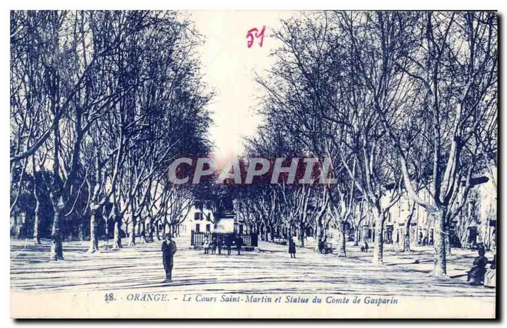 Orange - Avenue Saint-Martin und Statue des Grafen Gasparin - Vorderseite