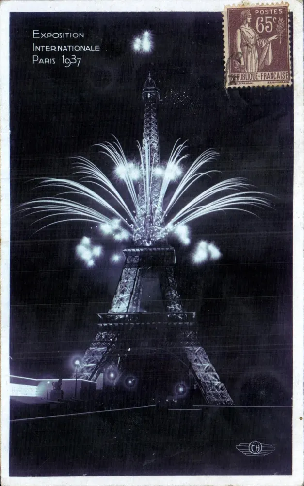 Eiffelturm — Internationale Ausstellung Paris 1937 — H. CHILOT, Verkäufer, Boulogne-sur-Seine - Vorderseite