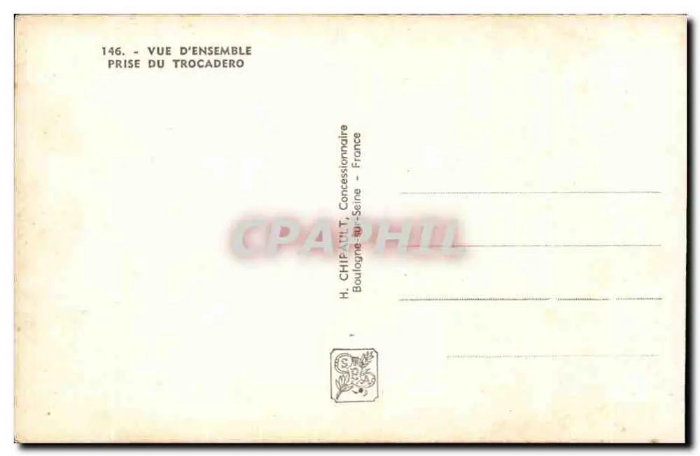Internationale Ausstellung Paris 1937 — Überblick vom Trocadéro — H. CHIPART, Boulogne-sur-Seine - Rückseite
