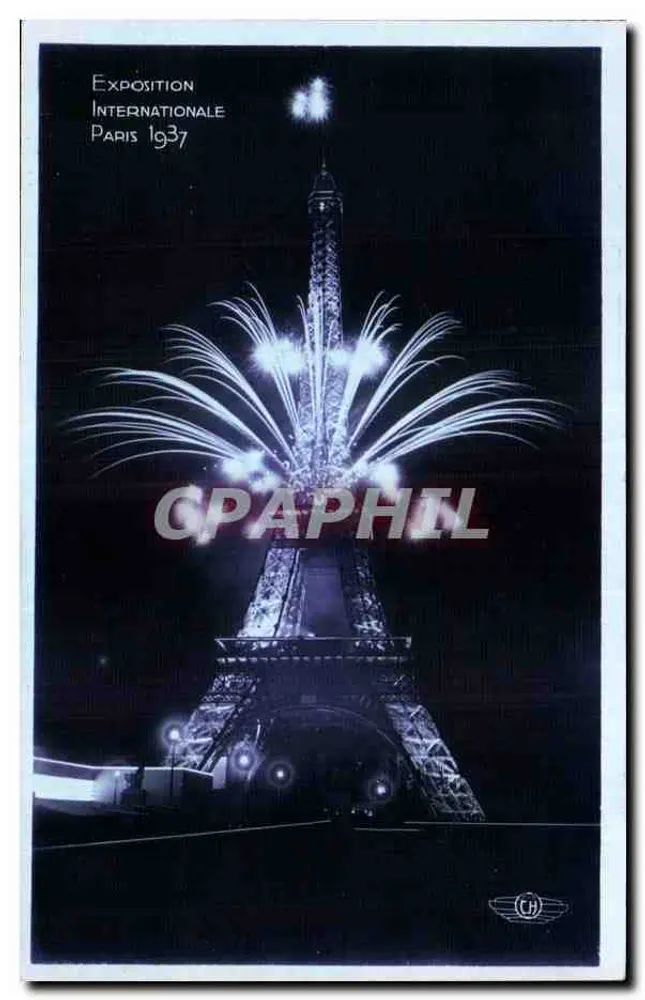 Eiffelturm beleuchtet — Internationale Ausstellung Paris 1937 — Verlag CH - Vorderseite