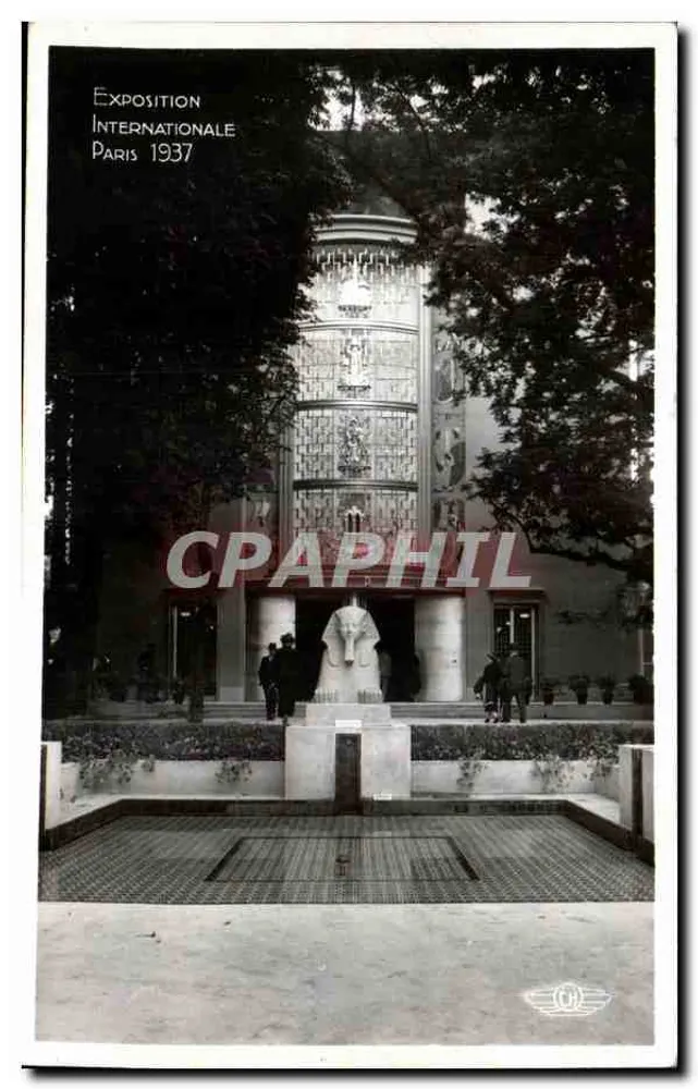 Exposição Internacional de Paris 1937 — Pavilhão Egípcio com esfinge - Frente