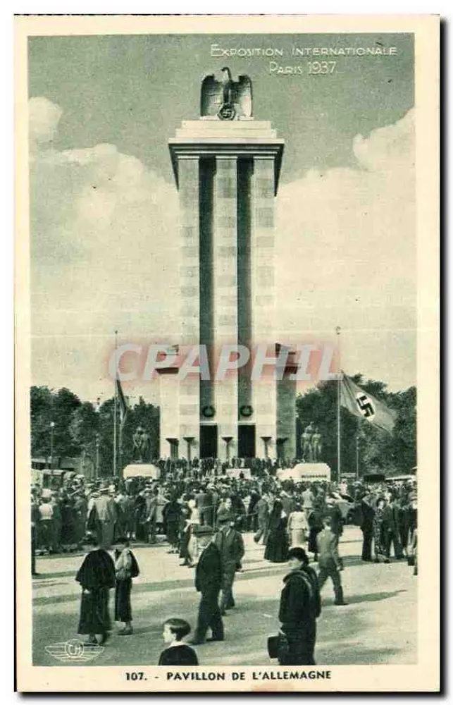 Pavillon der Deutschen — Internationale Ausstellung Paris 1937 — Craphil 107 - Vorderseite