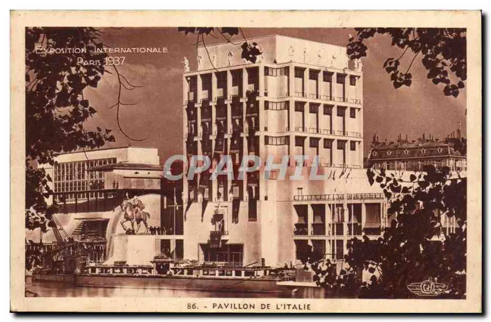 Pavillon Italiens — Internationale Ausstellung Paris 1937 — n° 86 - Vorderseite