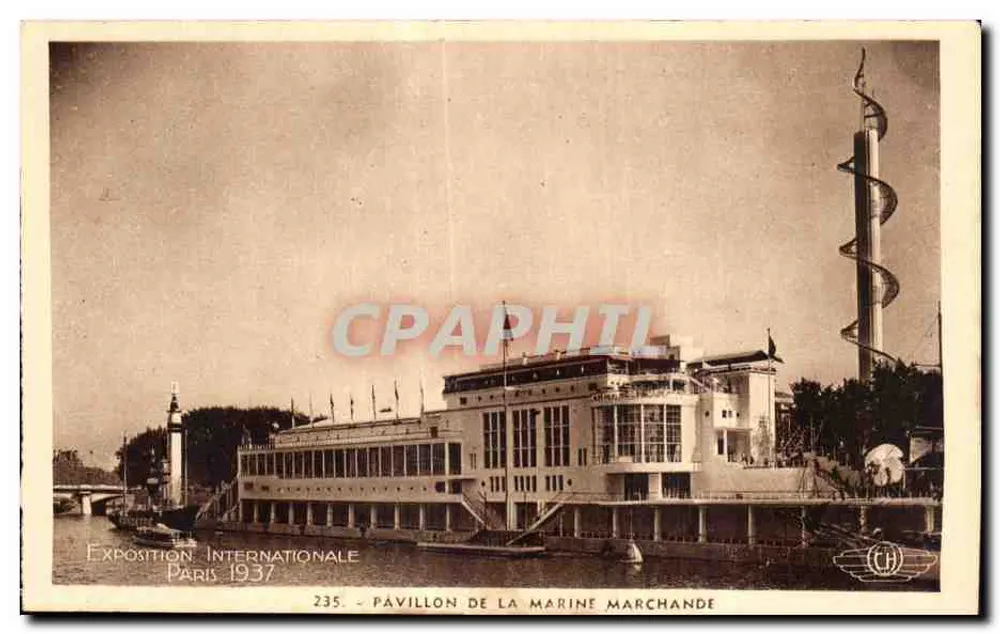 Pavillon der Handelsflotte — Internationale Ausstellung Paris 1937 — 235 - Vorderseite